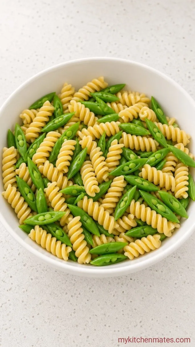 Herb-Loaded Green Goddess Pasta Salad Step 1: Cook the Pasta and Snap Peas