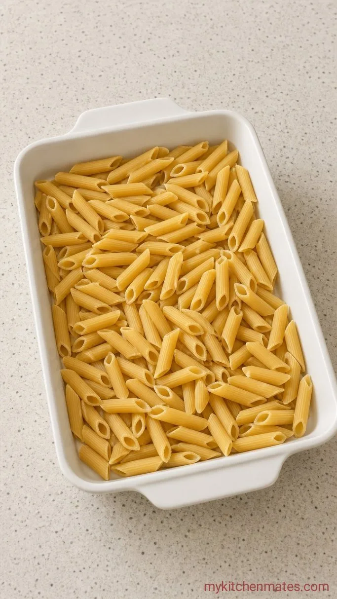 Creamy One-Dish Chicken Marsala Casserole Step 1: Cook the Pasta