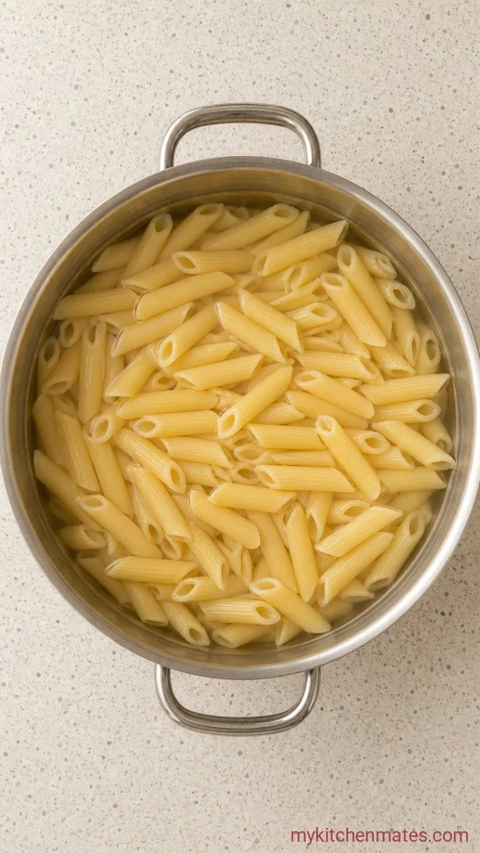 20-Minute Pesto Cream Sauce Pasta Step 1: Cook the Pasta