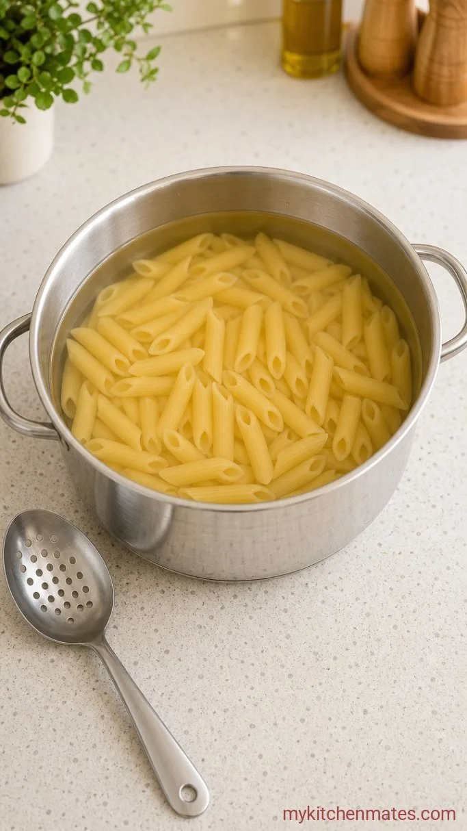 Quick 30-Minute Ground Beef Penne Pasta Step 1: Cook the Penne