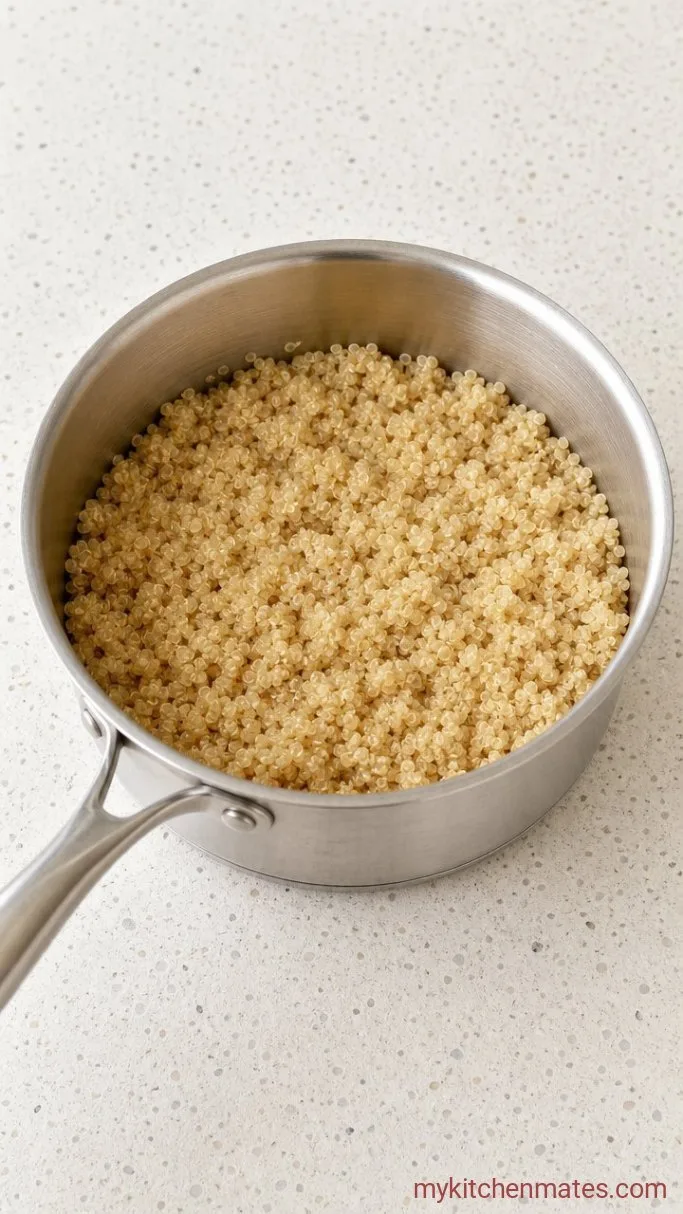 Crunchy Asian Quinoa Salad with Sesame Ginger Dressing Step 1: Cook the Quinoa