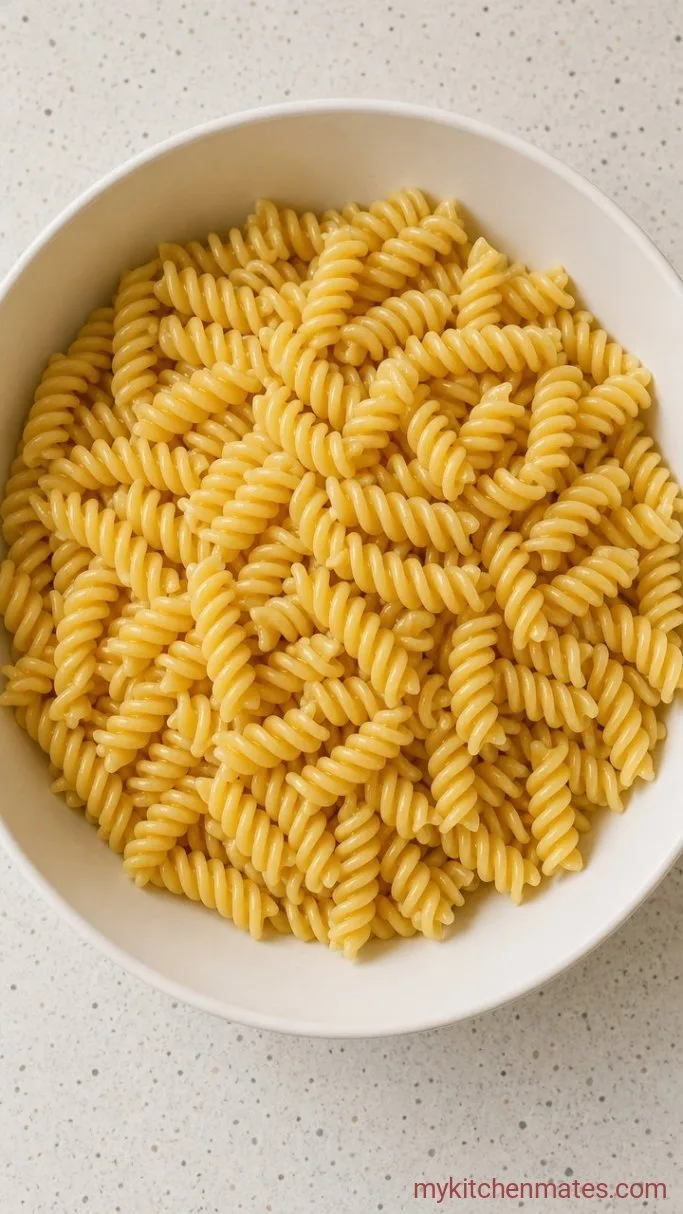 Pasta House Salad with Italian Dressing Step 1: Cook the Rotini