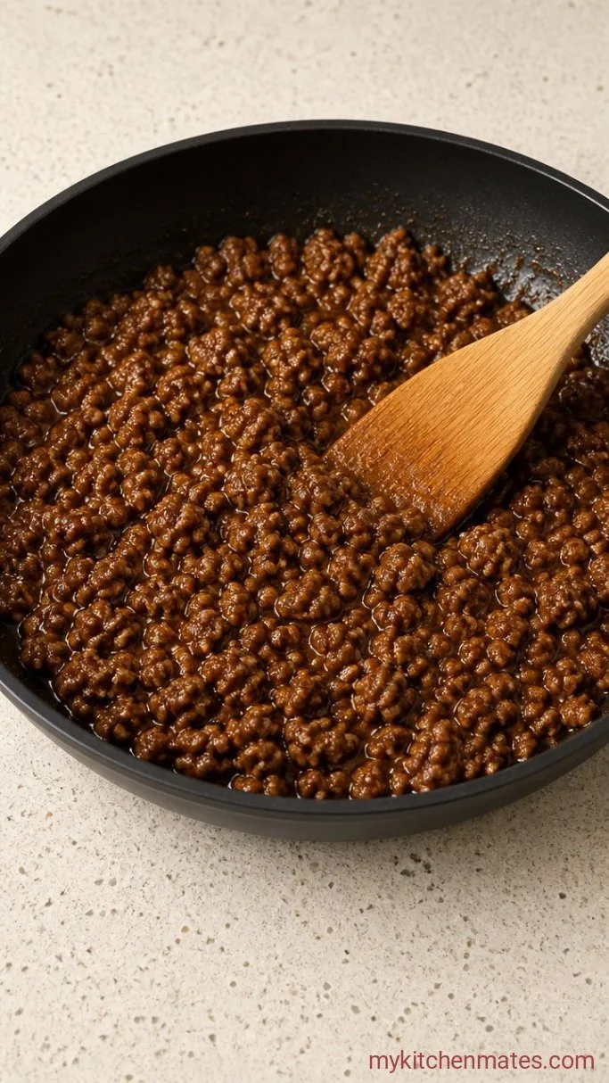 15-Minute Taco Pizza with Tortillas Step 1: Cook the Seasoned Beef