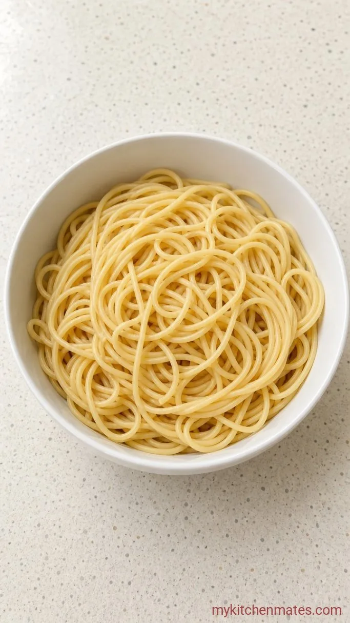 Creamy Baked Spaghetti with Alfredo Sauce Step 1: Cook the Spaghetti