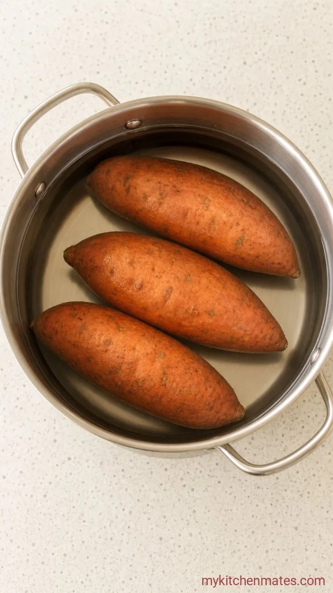 Classic Sweet Potato Casserole with Toasted Marshmallows Step 1: Cook the Sweet Potatoes