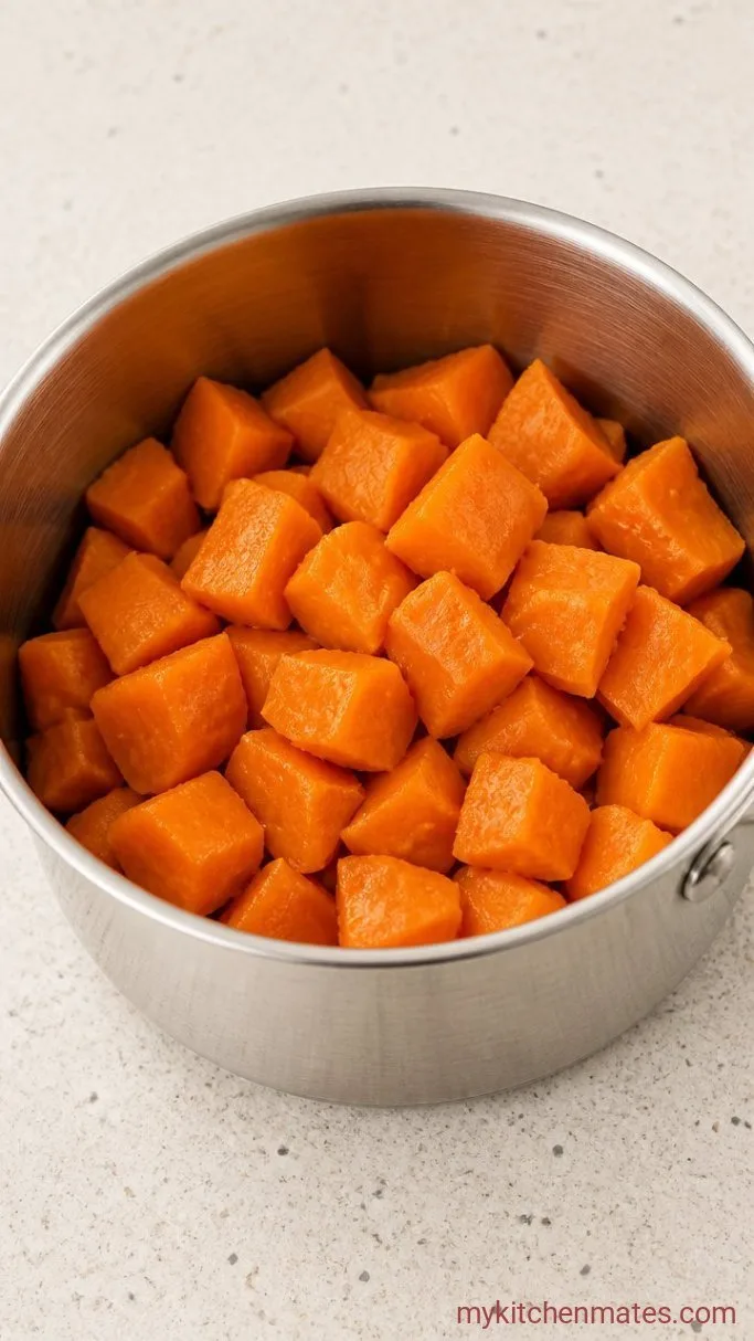 Creamy Gluten-Free Sweet Potato Casserole with Pecan Crumble Step 1: Cook the Sweet Potatoes