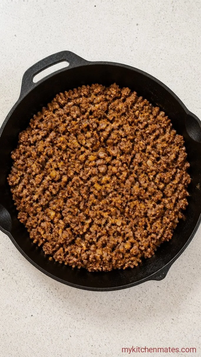 Cheesy Mexican Taco Lasagna Step 1: Cook the Taco Meat
