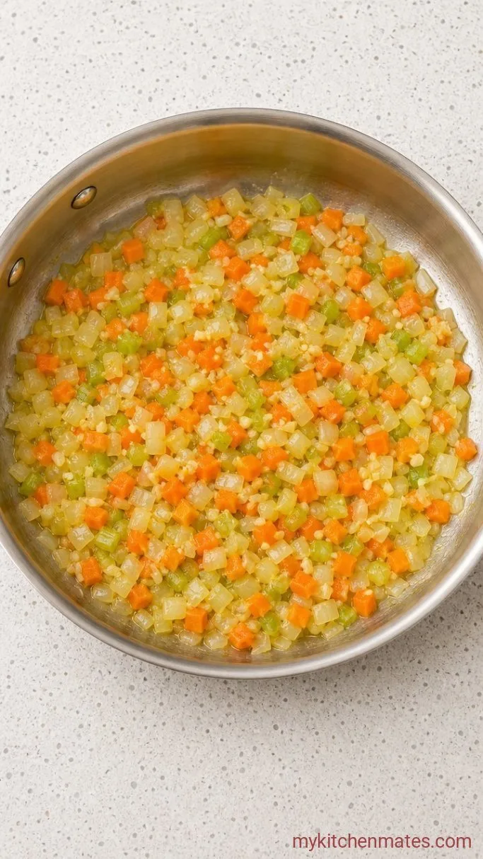 One-Skillet Turkey Pot Pie With Biscuits Step 1: Cook the Vegetables