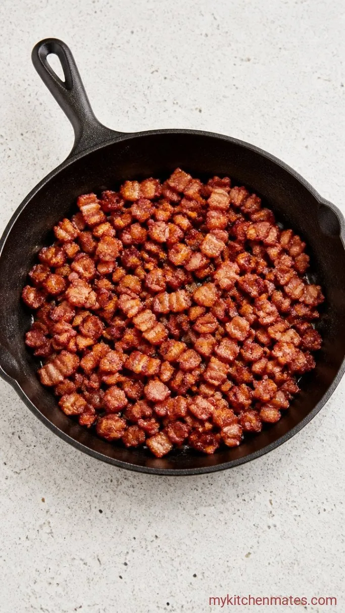 Crispy Blackstone Brussels Sprouts with Bacon and Balsamic Step 1: Crisp the Bacon