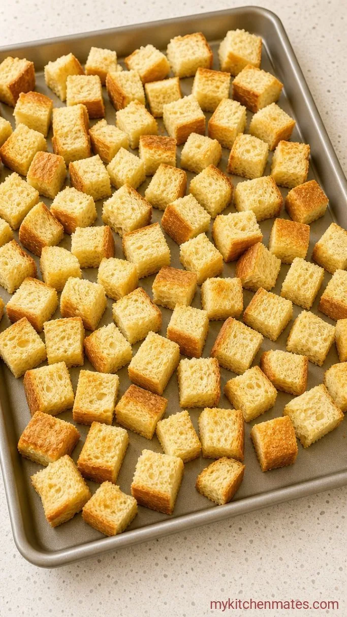 Step 1: Cube and Dry the Bread