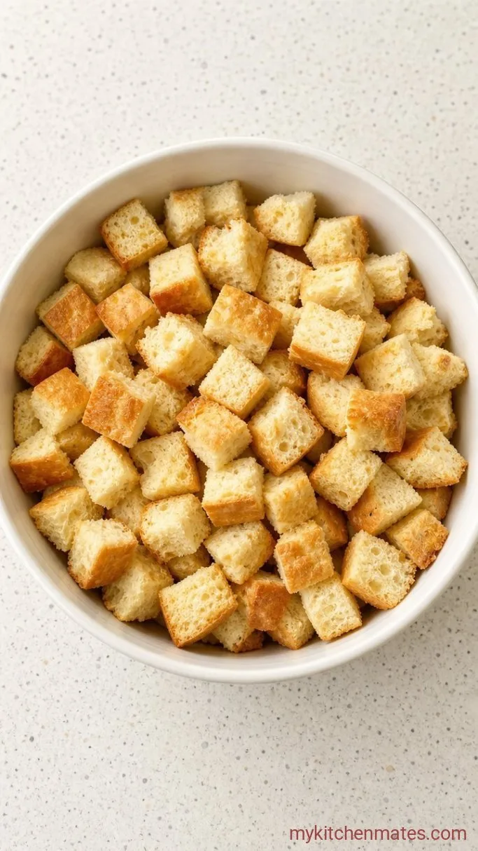 Make-Ahead Baked French Toast with Cinnamon and Maple Step 1: Cube and Dry the Bread