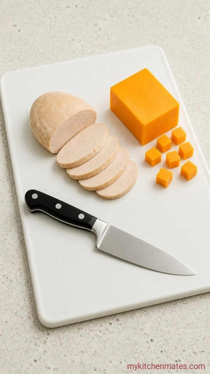 Step 1: Cube the Cheese and Slice the Turkey