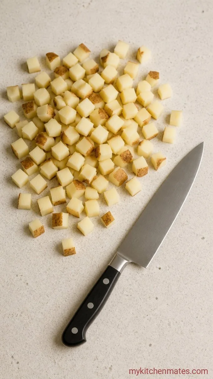 Step 1: Cube the Potatoes