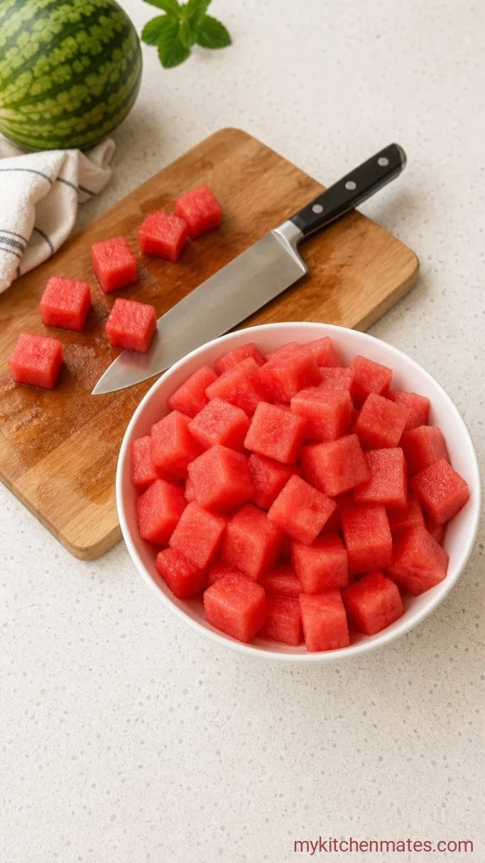 Step 1: Cube the Watermelon