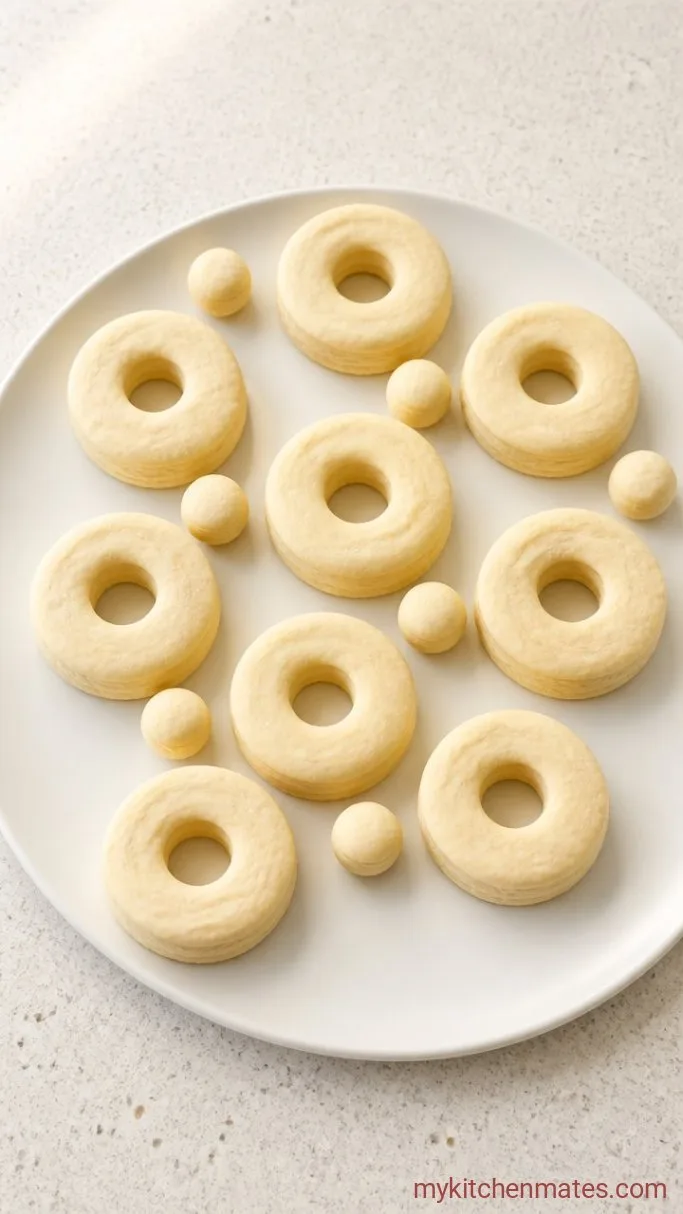 Quick 2-Ingredient Air Fryer Donuts Step 1: Cut Out the Donuts