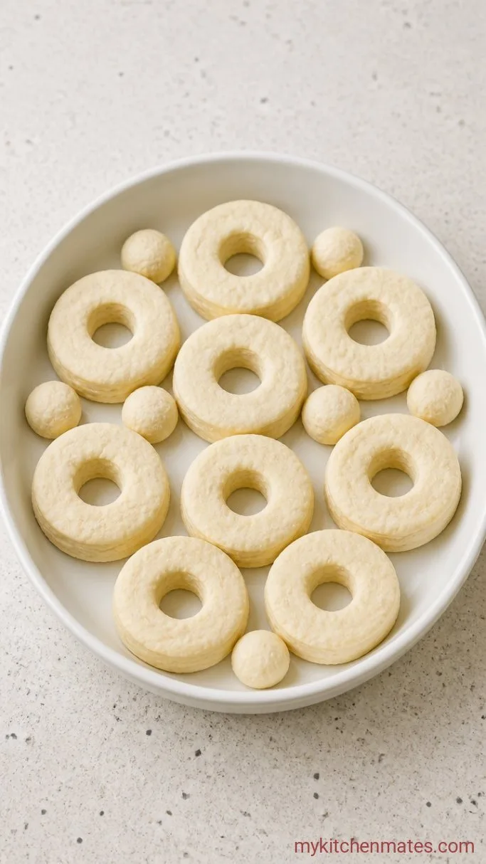 4-Ingredient Air Fryer Biscuit Donuts Step 1: Cut the Donut Shapes