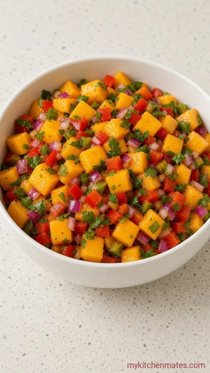 Pan-Seared Salmon with Mango Salsa (Ready in 25 Minutes) Step 1: Dice and Mix the Salsa