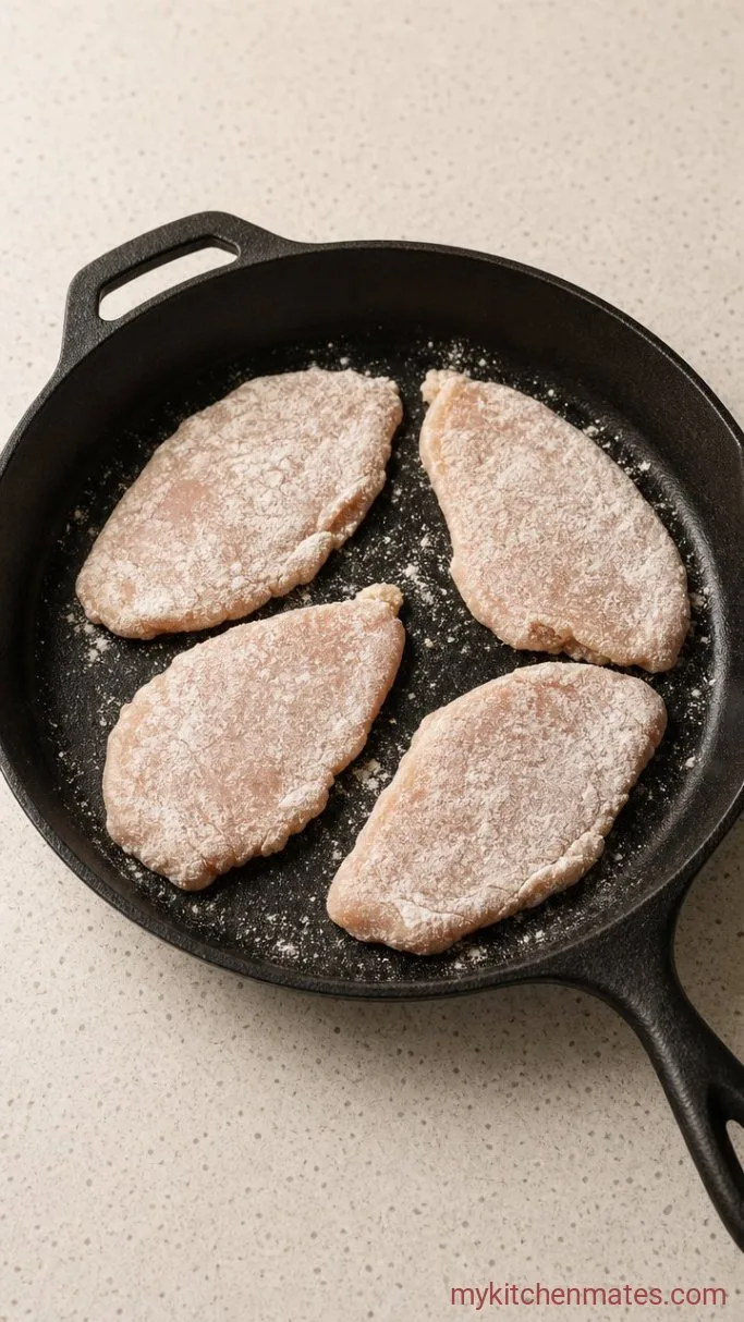 Quick Lemon Butter Thinly Sliced Chicken Breasts Step 1: Dredge the Chicken