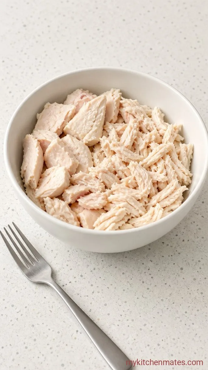 5-Minute Canned Chicken Salad Step 1: Flake the Chicken