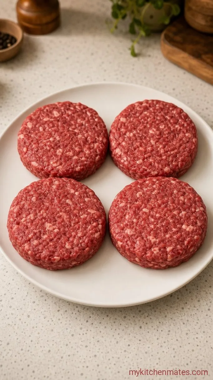 Crockpot Hamburger Steaks with Onion Gravy Step 1: Form the Patties