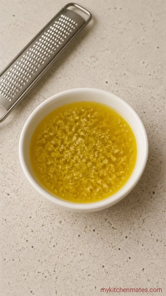 Step 1: Grate the Garlic into the Oil