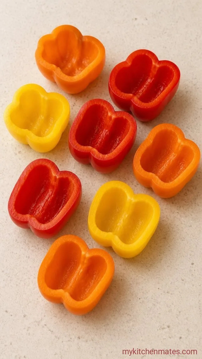 Step 1: Halve the Peppers