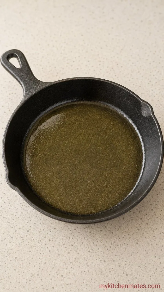 Golden Cast Iron Skillet Cornbread Step 1: Heat the Skillet and Melt the Butter