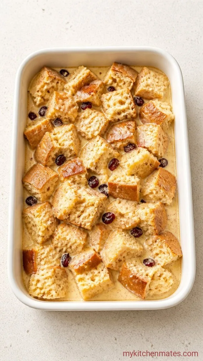 Step 1: Layer the Bread and Pour the Custard
