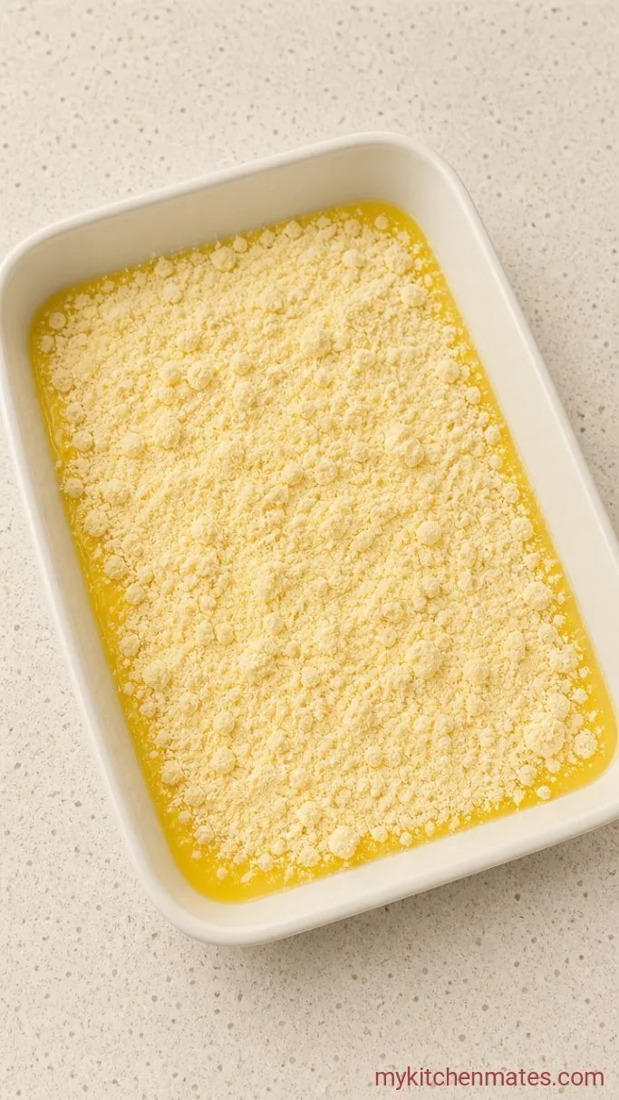 3-Ingredient Lemon Dump Cake Step 1: Layer the Filling and Cake Mix