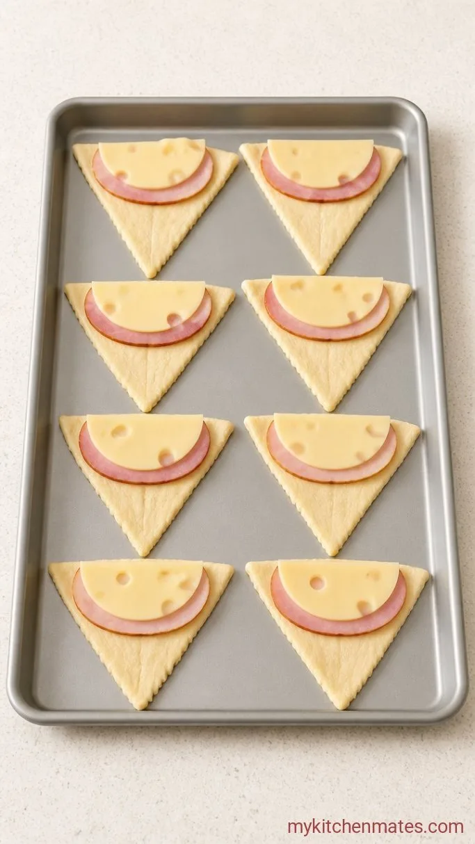 Step 1: Layer the Ham and Cheese