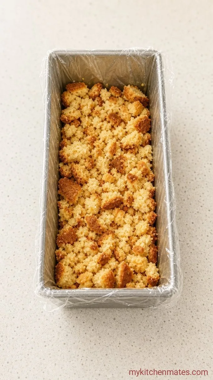 Step 1: Line the Pan and Crumble the Shortcake
