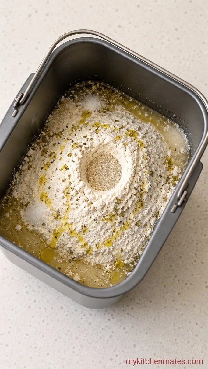 Bread Machine Italian Bread with a Crispy Crust Step 1: Load the Bread Machine