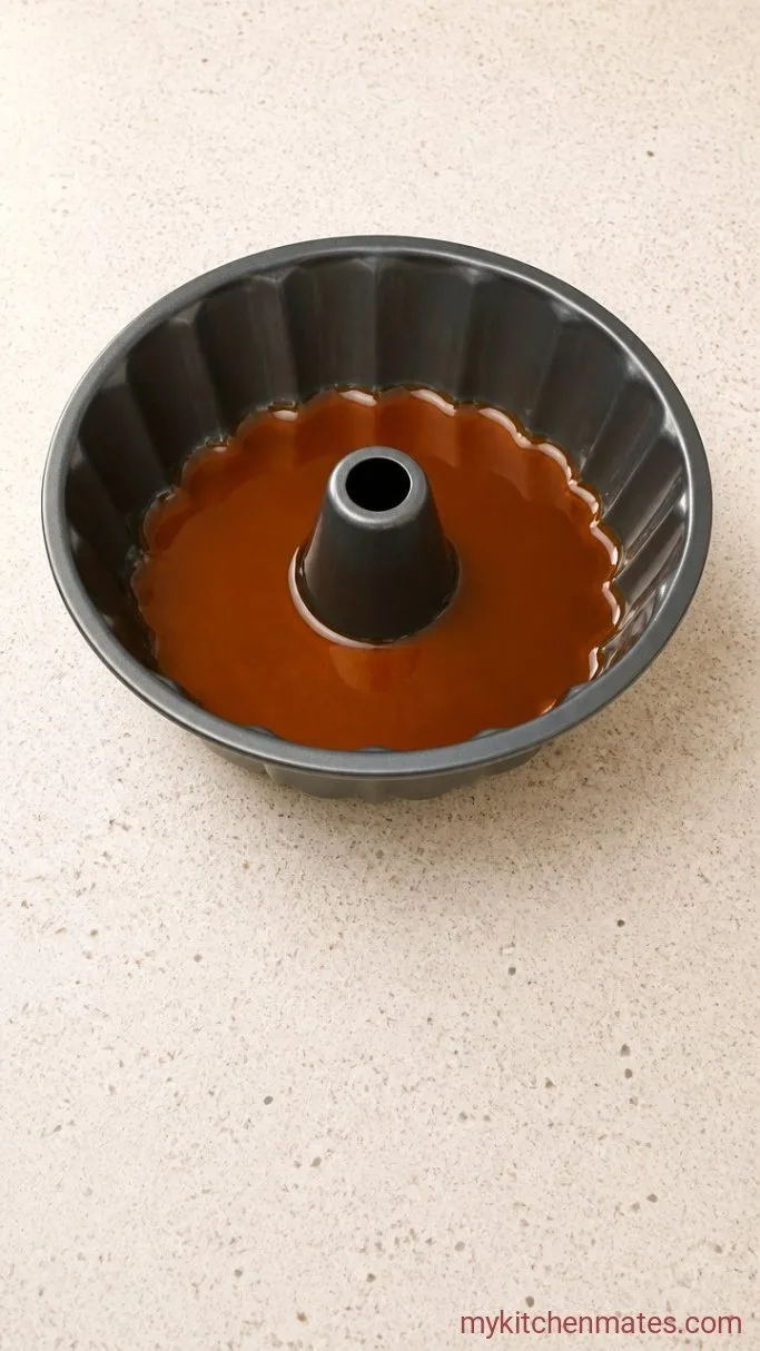 Mexican Chocoflan (The Impossible Cake): Chocolate Cake and Flan in One Pan Step 1: Make the Caramel