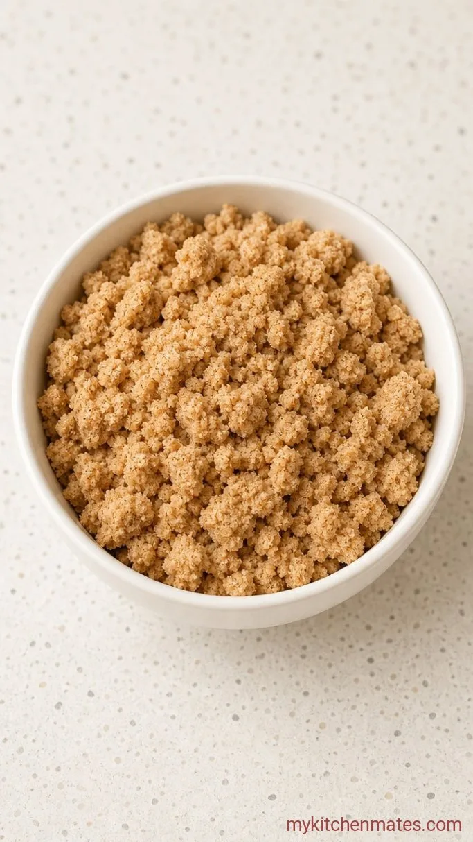Peach Cobbler Bundt Cake with a Buttery Cinnamon Topping Step 1: Make the Cinnamon Streusel