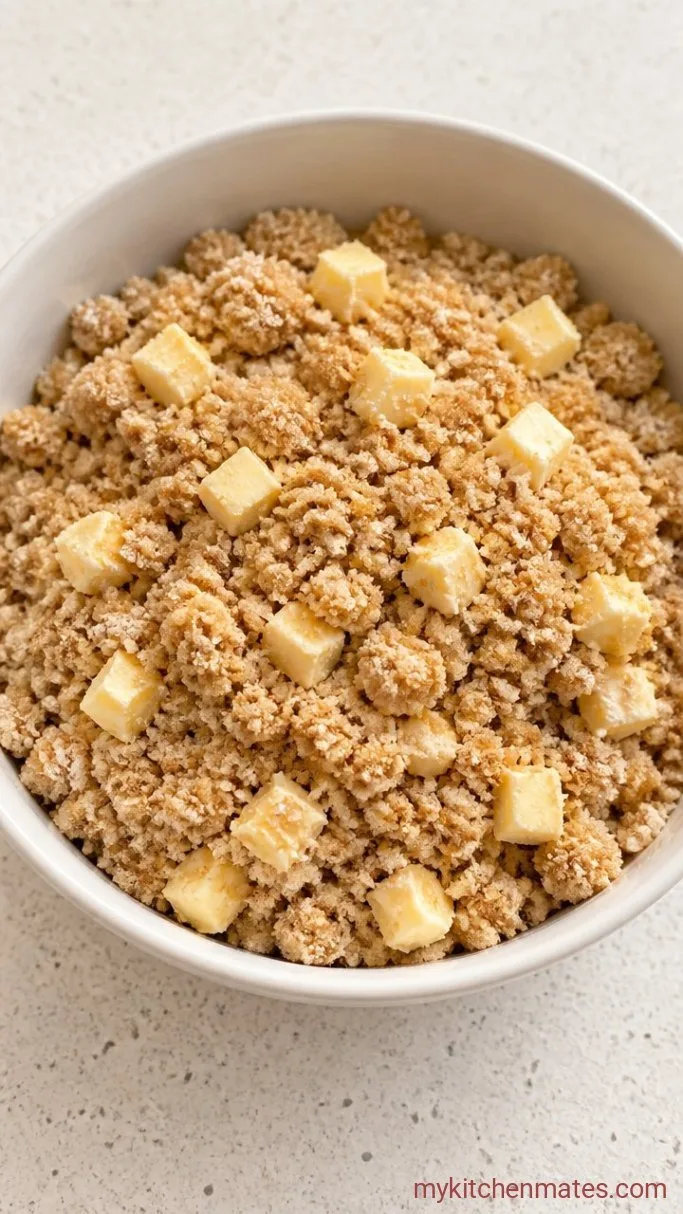 Creamy Sour Cream Apple Pie Step 1: Make the Crumb Topping