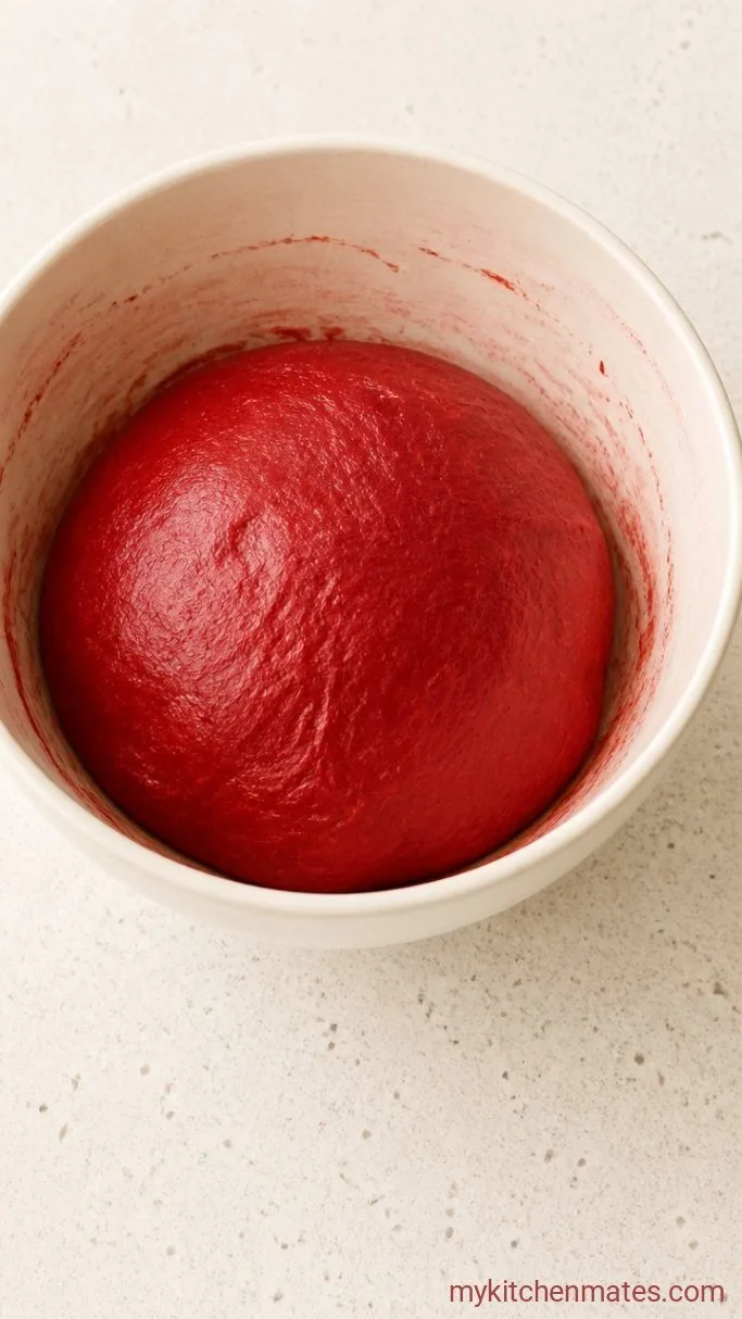 Soft Red Velvet Cinnamon Rolls with Cream Cheese Frosting Step 1: Make the Dough