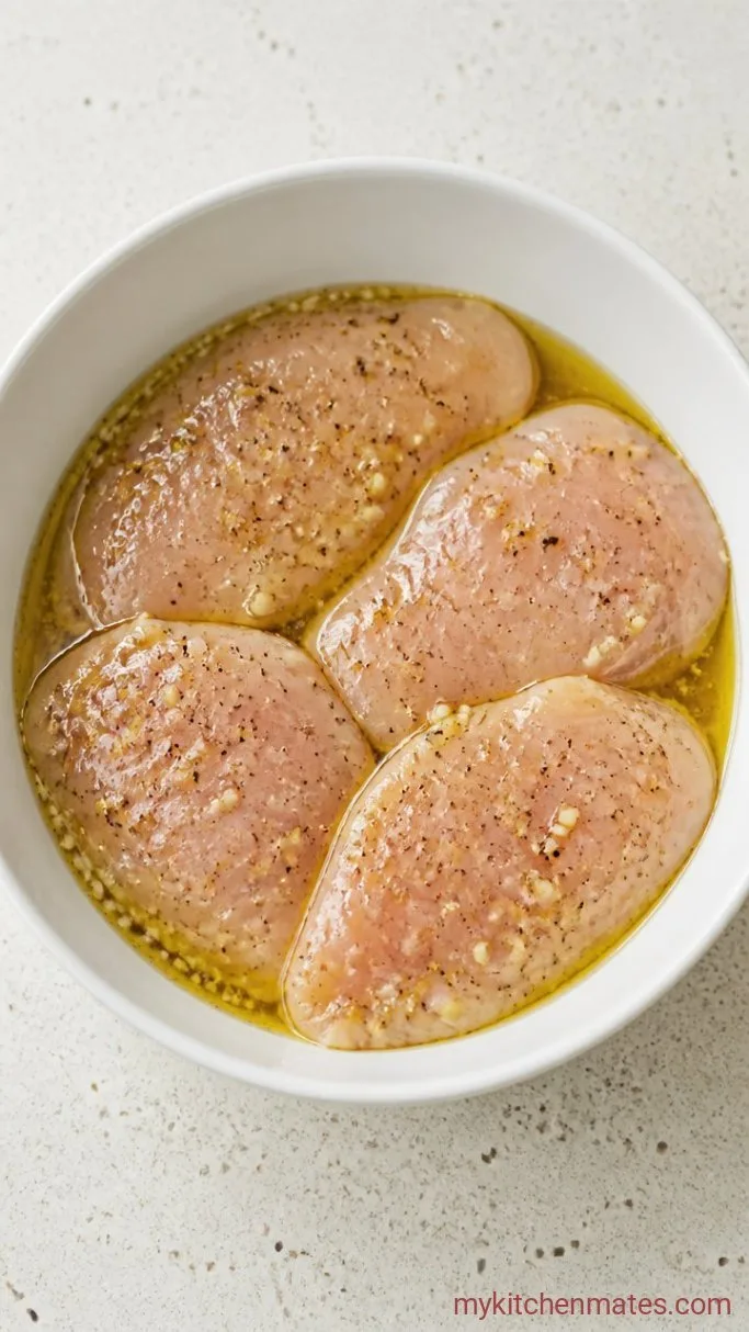 Grilled Chicken Caesar Salad with Homemade Garlic-Anchovy Dressing Step 1: Marinate the Chicken