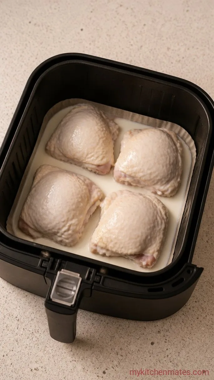 Crispy Air Fryer Fried Chicken (Ready in 30 Minutes) Step 1: Marinate the Chicken