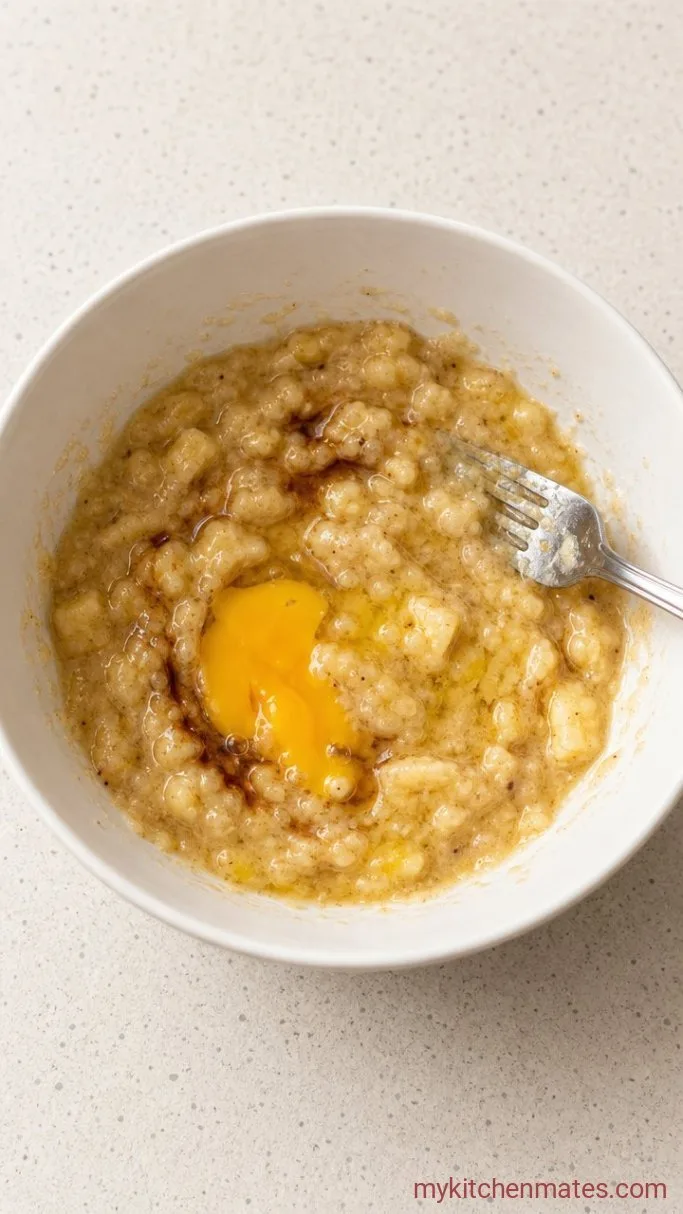 Step 1: Mash the Banana and Mix the Wet Ingredients