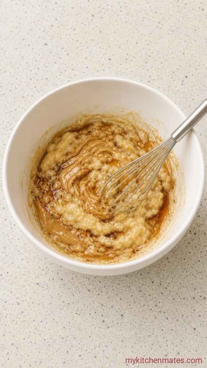 Step 1: Mash the Banana and Mix the Wet Ingredients