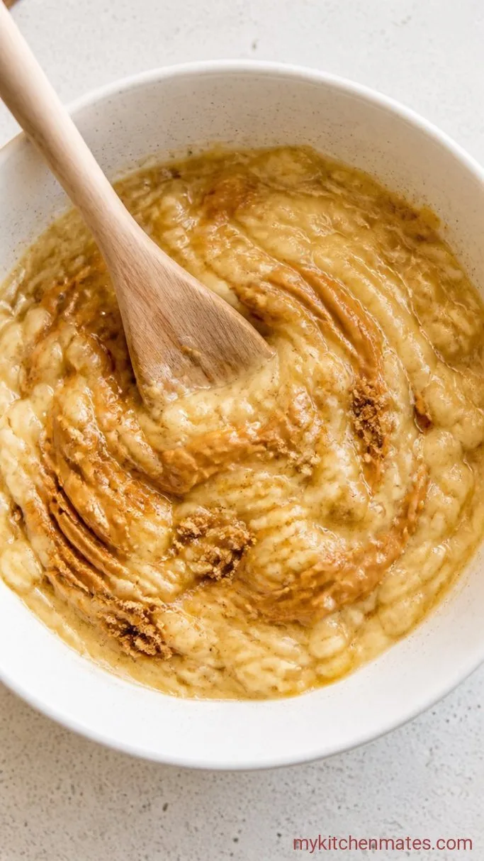Step 1: Mash the Bananas and Mix the Wet Ingredients