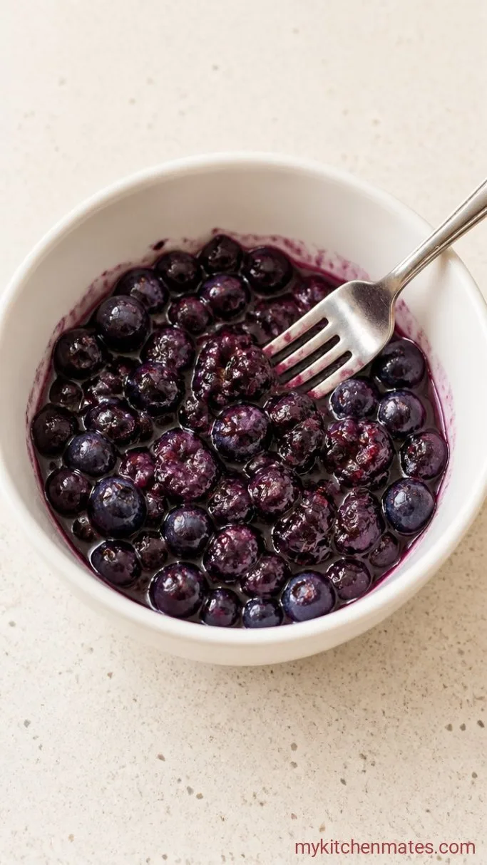 Creamy Overnight Blueberry Chia Seed Pudding Step 1: Mash the Blueberries