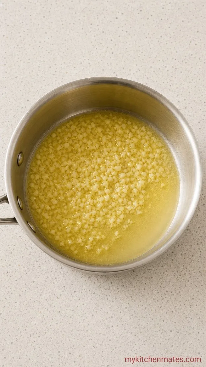 5-Ingredient Greek Yogurt Alfredo Sauce Step 1: Melt the Butter and Infuse the Garlic