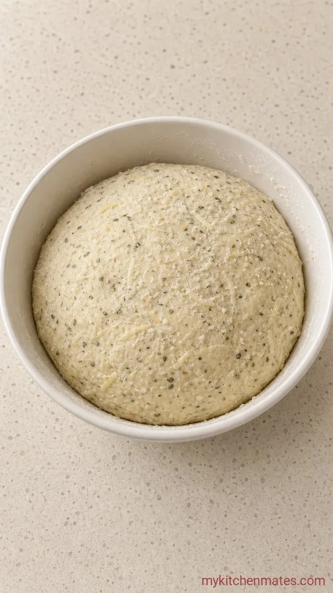 Fluffy Italian Herb and Cheese Bread (From Scratch) Step 1: Mix and Knead the Dough
