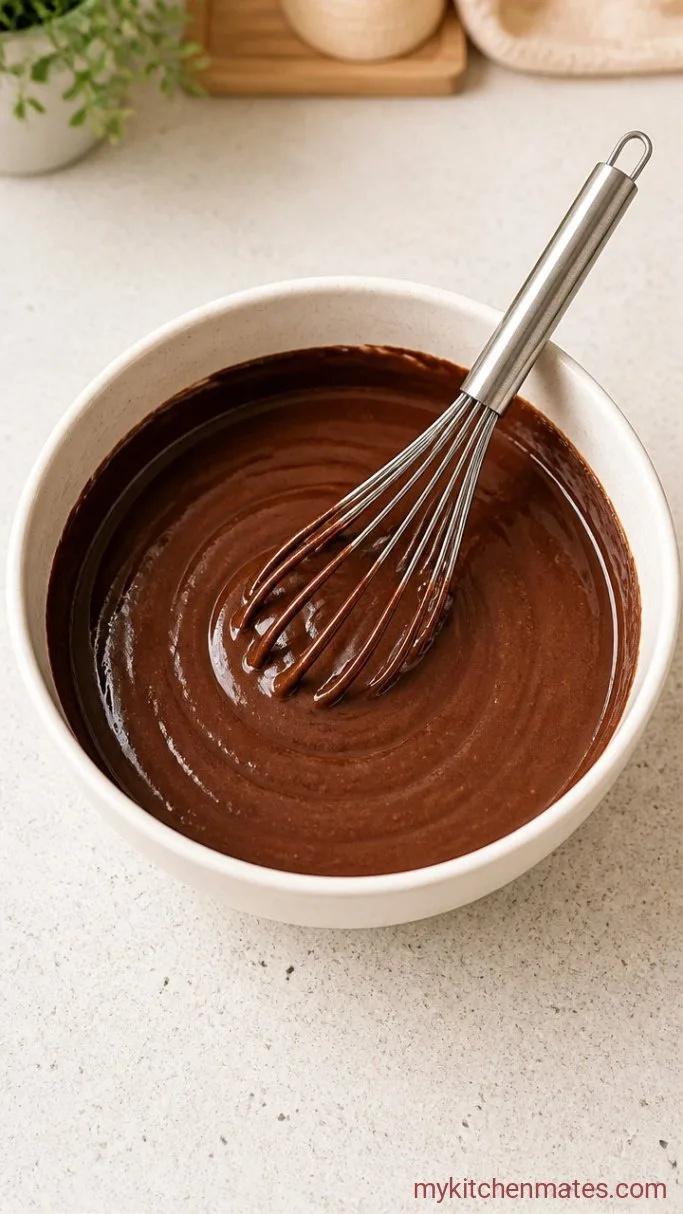 One-Bowl Chocolate Caramel Cake (No Mixer Needed) Step 1: Mix the Batter