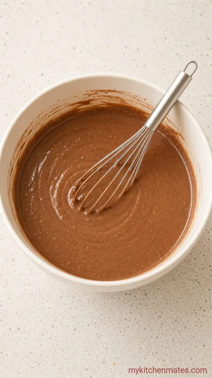 Foolproof Chocolate Roll Cake with Whipped Cream Step 1: Mix the Batter