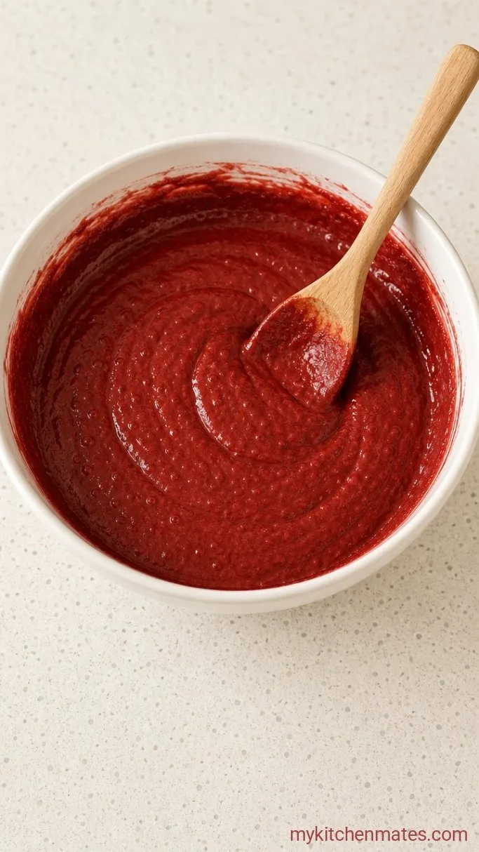 Red Velvet Roll Cake with Cream Cheese Filling Step 1: Mix the Batter