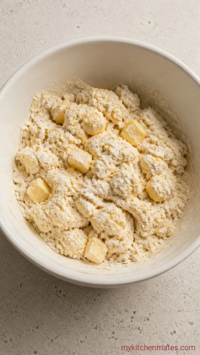 Quick Creamed Chicken Over Biscuits Step 1: Mix the Biscuit Dough