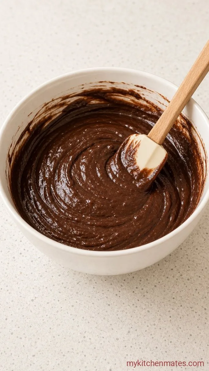 Fudgy Cookie Dough Brownies Step 1: Mix the Brownie Batter