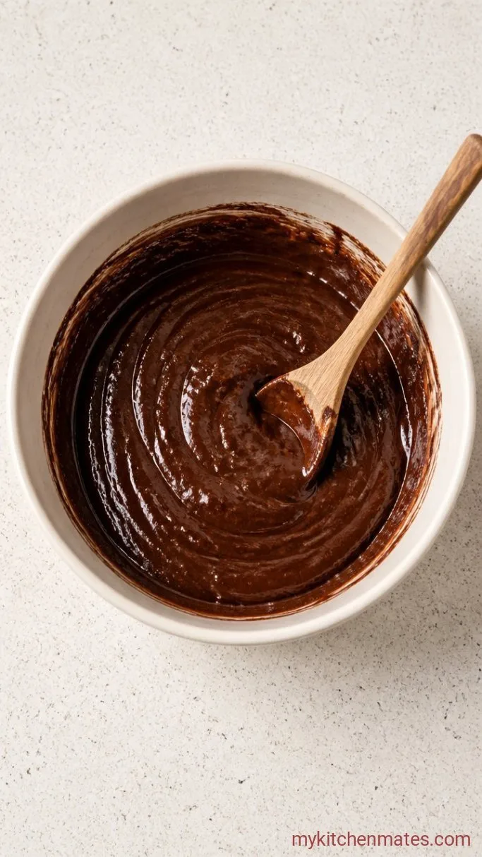 Festive Brownie Christmas Trees Step 1: Mix the Brownie Batter